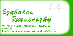 szabolcs ruzsinszky business card